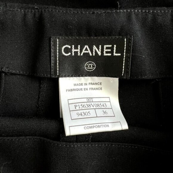 Chanel Black Wool CC Logo Skinny Wool Pants - Picture 8 of 10